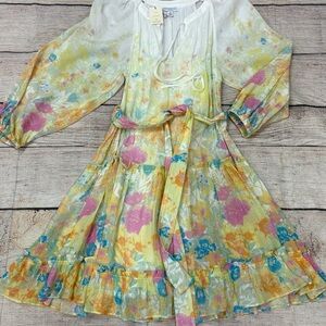 Floral Kids Dress with Belt